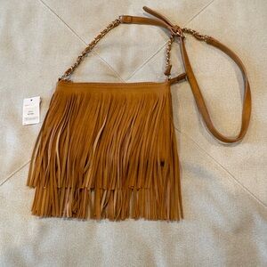 Brown fringe purse